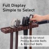 cenleoha Black Walnut Wood Belt Rack with Slide, Belt Hanger