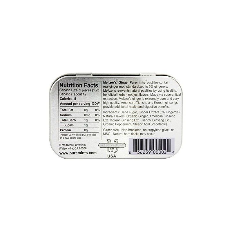 Meltzer's Puremints Ginger - 1.76 oz
