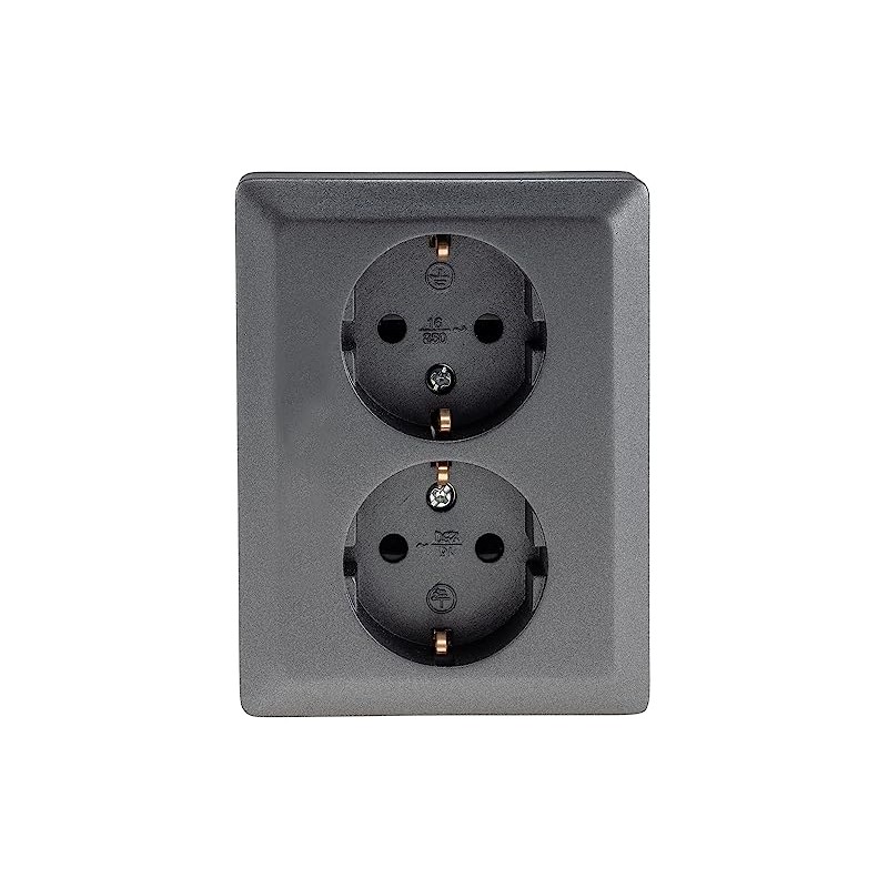 Milos Protective Contact Socket 2-Way Double Socket 1 to 2