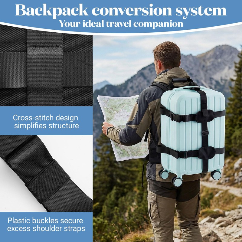 Sunnymove Backpack Conversion Straps for 22-26 Inch Hard Luggage, Adjustable