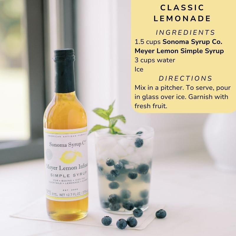 Sonoma Syrup Co Meyer Lemon Infused Simple Syrup 12.7 Fl