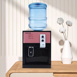 Water Dispenser Hot/Cold Water Cooler Dispenser 5Gallons Top Loading Electric Drinking Fountains with Thermostatic Function Efficient Cooling & Heating Desktop Placement for Home (Rose Gold)