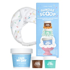 I DEW CARE Wash-off Masks with Headband Set - Sundae Scoop | With Hyaluronic Acid, Gift Set, Skincare Essentials, Wash-off Face Masks, Crown, Moisturizing, Hydrating, Soothing