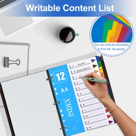 File Dividers A4 【10 Pack】 Folder Dividers Multi Colours Divider for Lever Arch Files Multipurpose Porous Index Dividers for School Home Work Office Organization (Multi Colours, A4)