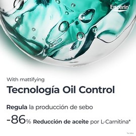 EUCERIN Protector solar facial efecto mate toque seco Oil Control 50 ml, matificante control brillo 12h con antioxidantes