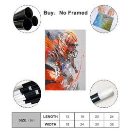 ftyswgfd Joe Burrow Canvas Poster Bedroom Decor Landscape Office Room Decor Gift Unframe: Unframe:12x18inch(30x45cm)