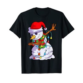 Christmas Dabbing Snowman Kids Girls Boys Matching Family T-Shirt