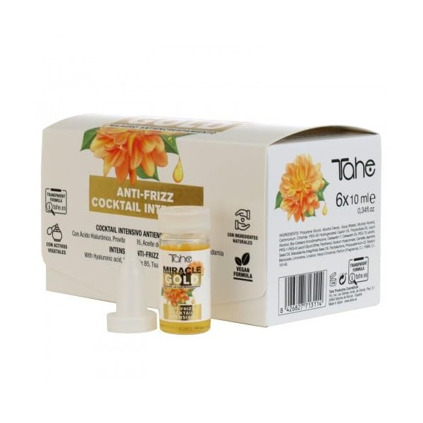 Tahe Miracle Gold Intensive Anti-Frizz Hair Cocktail with Hyaluronic Acid,