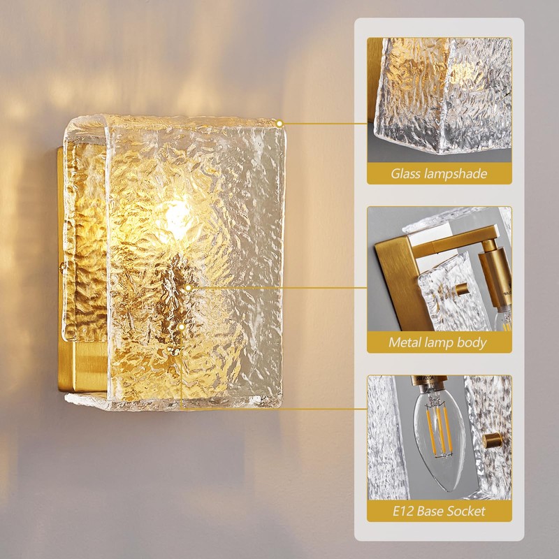 LIANGMH Modern Gold Wall Sconces Set of Two Wall Lights