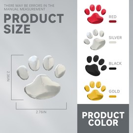 3D Chrome Bear Dog Paw Footprint Car Sticker Decal, Auto Car Emblem Decal Decoration, Footprint Styling Vehicle Decals Stickers Decoration Fit for Cars Bumper Window Laptop Luggage Car Accessories