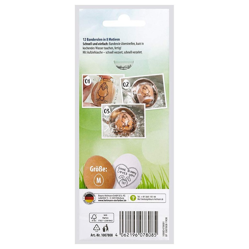 Heitmann Eierfarben Egg Love You Decorative Banderoles, 12 g