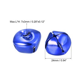 sourcing map Jingle Bells, 24mm 16pcs Carbon Steel Craft Bells for DIY Christmas, Dark Blue