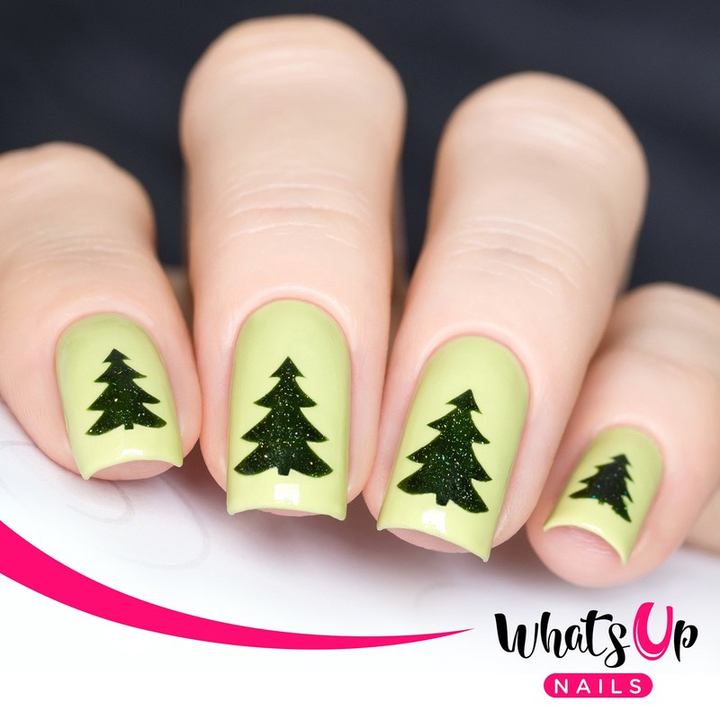 Whats Up Nails - Pine Tree Vinyl Stencils for Christmas