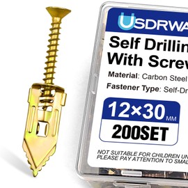 400 PCS Self Drilling Drywall Anchors with Screws Kit, 0.47×1.18 Inch Metal Wall Anchors for Drywall Hanging, No Drill Needed