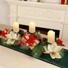 Joliyoou Christmas Tabletop Centerpieces, Metal Candle Holder with 3 Flameless