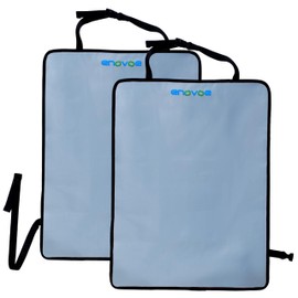 Enovoe Kick Mats - Set of 2 - Back of Seat Protector for Kids Feet - Car Seat Back Protector - Shields from Dirt and Scuffs - Durable Material - 16.8x32.8inch - Grey - Kick Mats Back Seat Protector