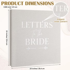 Letters to the Bride Scrapbook 10 Inch Bride Memory Book Photo Album Linen with 10 Metallic Markers 20 Sheets Bridal DIY Scrapbook for Wedding Engagement Bridal Shower Gifts Party Supplies