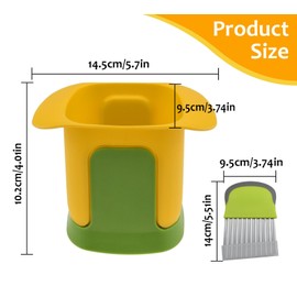 HONSNKS French Fry Cutter, Crinkle Wave Cutter Quick Potato Slicer, Stainless Steel Blade Chopper, Hand Pressure Vegetable Chopper for Potatoes, Cucumbers, Carrots, Onions, Vegetables and Fruits