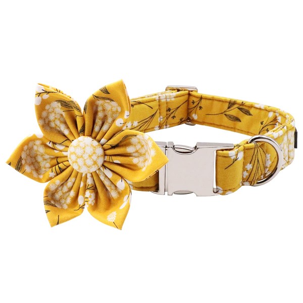 Lionet Paws Dog Collar with Flower, Soft and Comfortable, Adjustable
