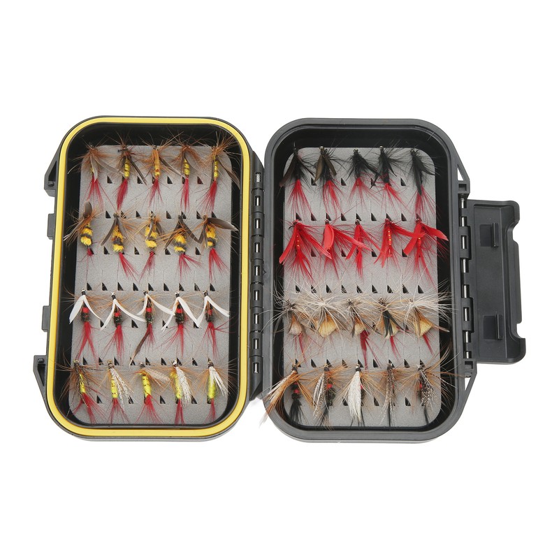 40Pcs Fly Fishing Flies Kit Stainless Steel with Box Lures