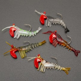 Swim Bait for Bass Fishing | 5X Realistic Shrimp Pre-Rigged Fishing Swimming Lure,Saltwater Freshwater Beginners Angling Tackle for Tuna, Perch, Trout