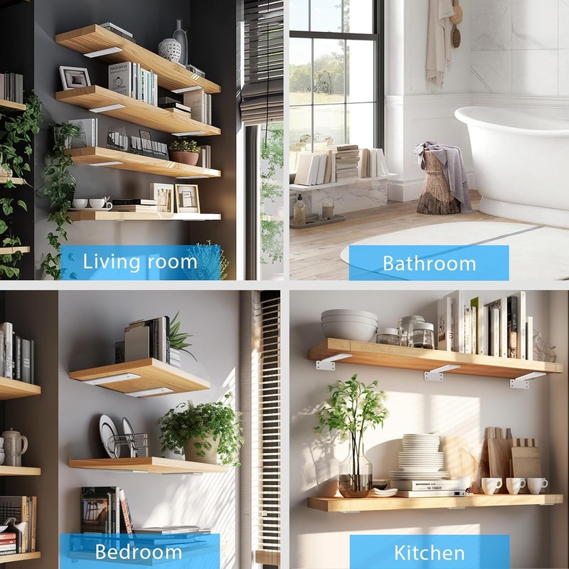 2 Pack Metal Shelf Brackets 20 cm,Heavy Duty Wall Shelving