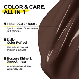 COLORLOMO Semi Permanent Hair Color - 6 oz Color Depositing Conditioner with Shea Butter & Almond Oil- Color Conditioner Depositing Hair Mask for Bleached Hair- Vegan & Sulfate Free - Mocha