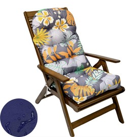 GPPSUNGD Waterproof Adirondack & Rocking Chair Cushion Indoor and Outdoor High Back Patio Cushions with Ties 43.3 X 19.7 Inch(Without Chair) (1, Flower)