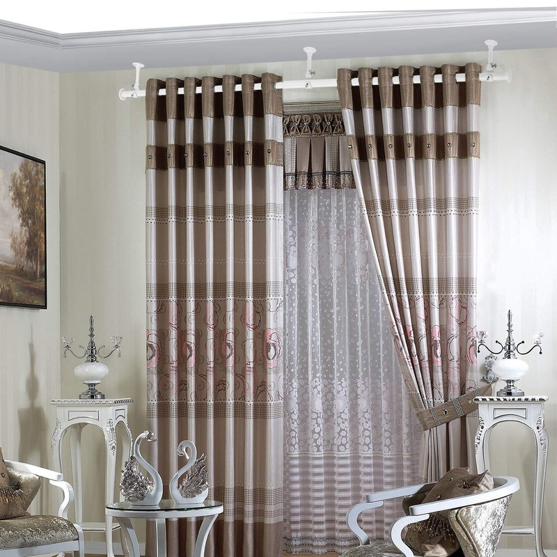 YunNephele Ceiling Curtain Rod 56-108 inch,Adjustable Metal Single Window Curtain
