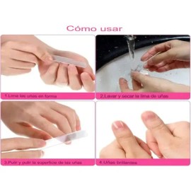 Lima De Uñas Portátil De Cristal Nano Moldeador 2 Pzas                                                                                                