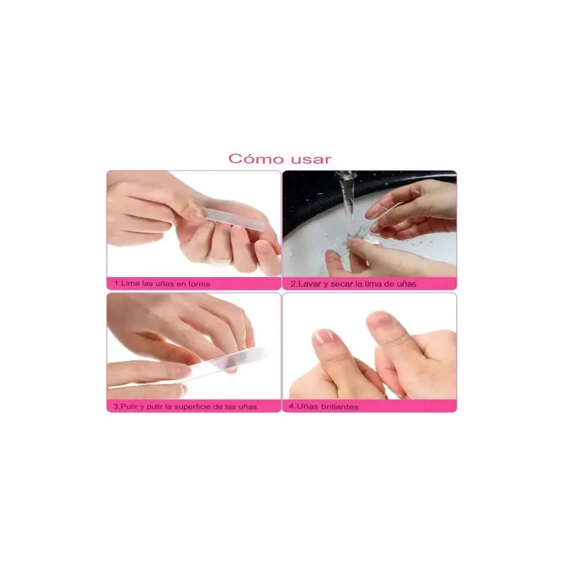 Lima De Uñas Portátil De Cristal Nano Moldeador 2 Pzas