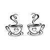 KONTONTY Sticker Wall Decals 5 Pack Cup Stickers 31x19cm Black