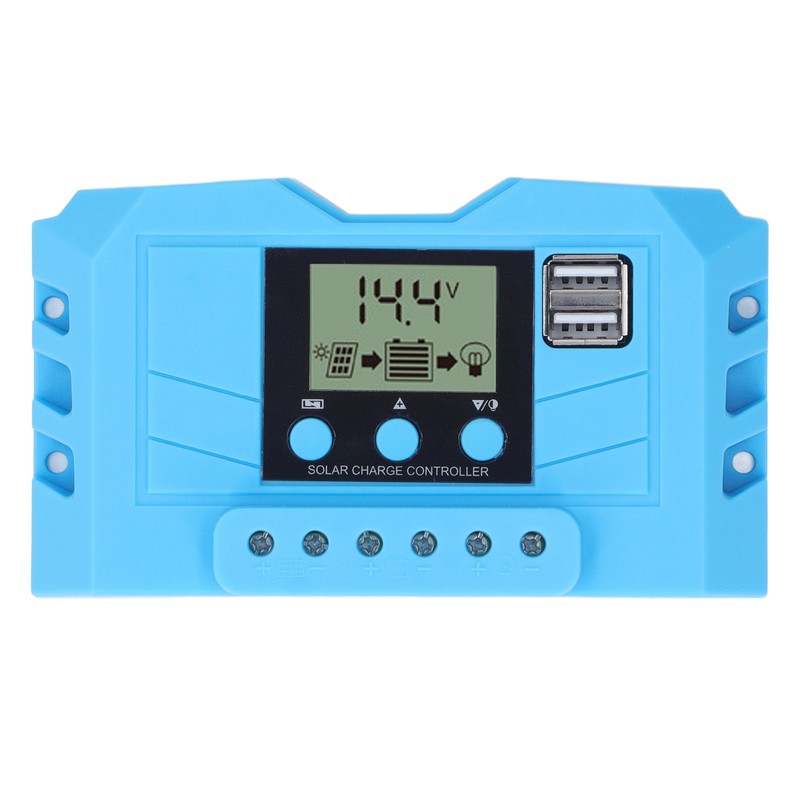 Solar Charge Controller LCD Display 12V 24V Dual USB Port
