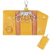 Large leather key case wallet with 6 hooks and keychains/rings