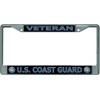 U.S. Coast Guard Veteran Chrome License Plate Frame