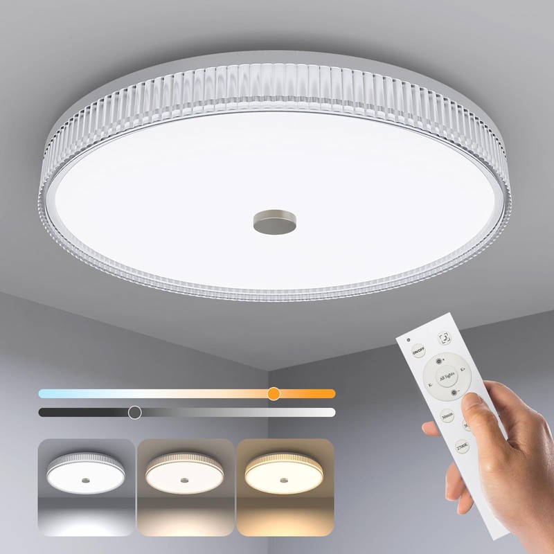 OOWOLF Flush Mount LED Ceiling Light Fixture, 2700K-6500K Super Bright