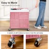 WOWLIVE Double Laundry Hamper with Lid, Handwoven Rolling Laundry Basket