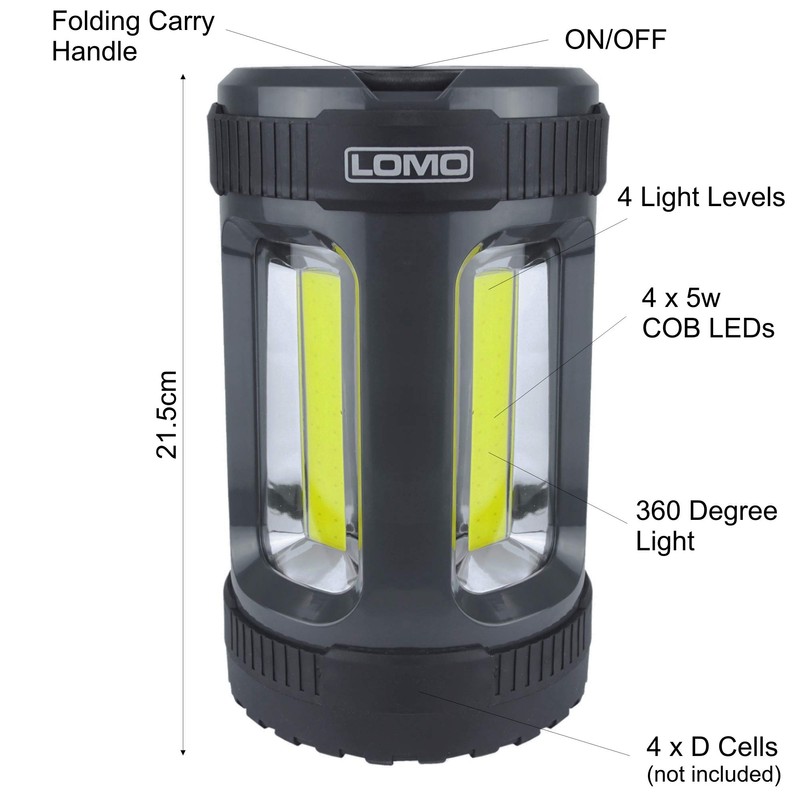 Lomo LED Camping Lantern, 4 light settings, Camping, Emergency Light-