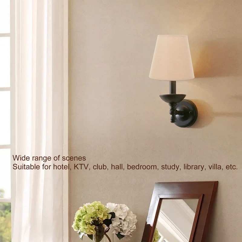 MUNEFE 3pcs Small Lamp Shade, Cloth Lampshade, Fabric Lampshade Clip