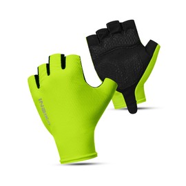 INBIKE Cycling Gloves Men Women MTB Mountain Bike Road Bike Gloves Summer Haslbfinger Fingerless Cycling Non-Slip Shockproof Elastic Reflective Breathable Cycling Multifunction Green XL