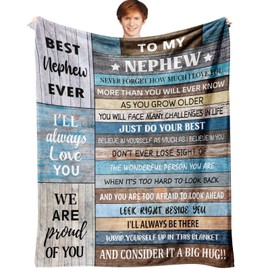 Nephew Gifts Christmas Throw Blanket 60" x 50", Nephew Gifts from Auntie/Aunt/Uncle, Birthday Gifts for Nephew Adult, to My Nephew Xmas Gift for Teen/Kids, Best Nephew Ever Gifts, Nephews Blanket Gift