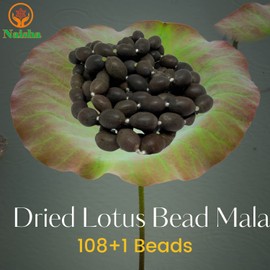 NAISHA (Pack of 2 Original Vaijanti Mala White Bead Mala & Kamal Gatta Mala (Lotus Seeds) 108 beads with tassel