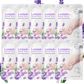 ASMAYSA 10 Pairs Hydrating Hand Mask Gloves, Lavender Hand Peeling Mask Bulk, Hand Mask for Dry Cracked Hands, Hand Moisturizer Gloves for Repairing Rough Skin for Men & Women Spa at Home