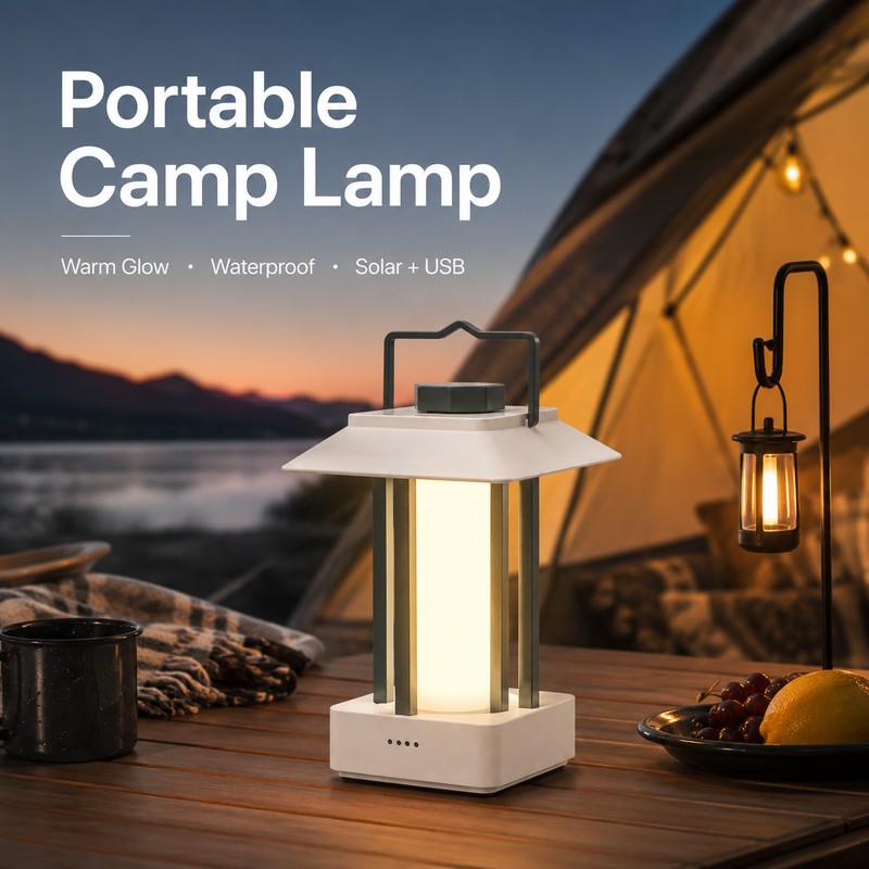Solar Camping Lantern for Outdoor Lighting – USB Rechargeable Waterproof