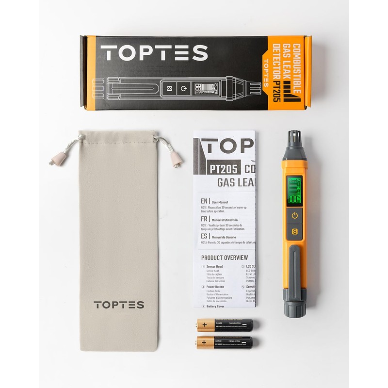PT205 Natural Gas Detector with Audible & Visual Alarm, Gas