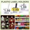 Tatuo 300 Pcs Reusable Plastic Wire Shelf Label Holders, Clear