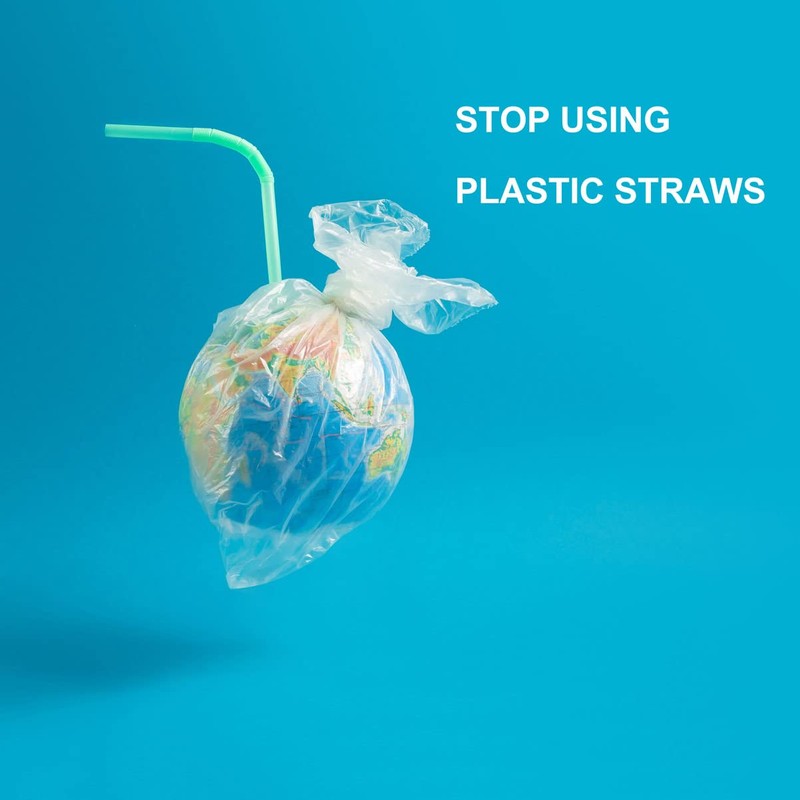200 Count 8.25" Eco-friendly Bendable Compostable PLA Straws - KTOB