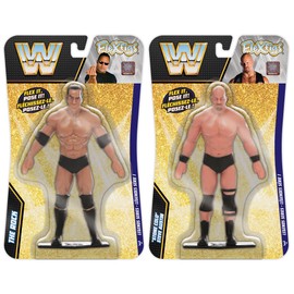 FleXfigs: The Rock & Stone Cold Steve Austin - 2 Character Pack - Articulated Action Figures, Flex It - Pose It!, Collectible Toy Miniatures, Kids 3+