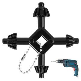 4 in 1 Drill Chuck Key Wrench, Chuck Key For Drill Press (1/4" 3/8" 1/2" 5/8") with Easy-carry Chain, Essential Tool for DIY/Repairs//Construction/Home Improvement