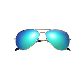 Komonee Pilot Style Blue Shimmer Lens Sunglasses Designer Unisex Mens Womens UV400 Classic Shades Great For Cycling Golf Fishing Sports